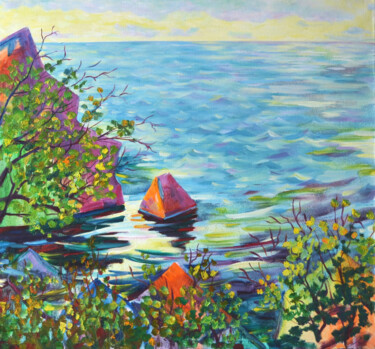 Malerei mit dem Titel "Sea in a morning" von Margarita Felis, Original-Kunstwerk, Öl