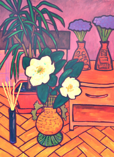 绘画 标题为“Still life with a p…” 由Margarita Felis, 原创艺术品, 丙烯