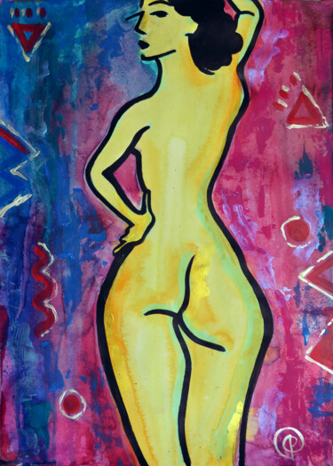 Schilderij getiteld "Nude 003" door Margarita Felis, Origineel Kunstwerk, Acryl