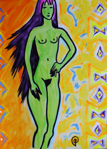 Peinture intitulée "Nude 004" par Margarita Felis, Œuvre d'art originale, Acrylique