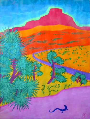 Pintura titulada "Desert landscape" por Margarita Felis, Obra de arte original, Acrílico