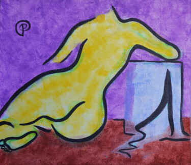 Картина под названием "Back on violet" - Margarita Felis, Подлинное произведение искусства, Акрил
