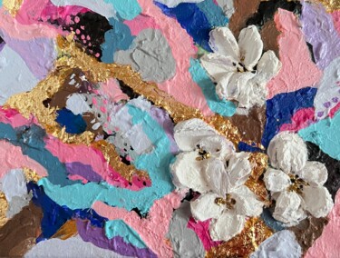 Malarstwo zatytułowany „Relief petals” autorstwa Margarita Glambert, Oryginalna praca, Akryl