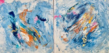 Pittura intitolato "Sea and sand Abstra…" da Margarita Glambert, Opera d'arte originale, Acrilico Montato su Telaio per bare…