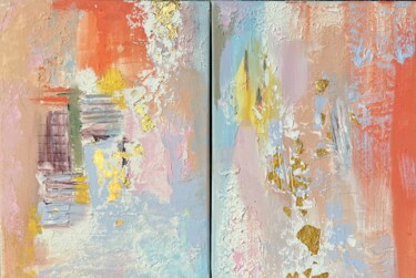 Malerei mit dem Titel "Desert Sunrise text…" von Margarita Glambert, Original-Kunstwerk, Acryl Auf Keilrahmen aus Holz monti…