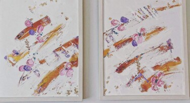 Malarstwo zatytułowany „Soft Petal art set…” autorstwa Margarita Glambert, Oryginalna praca, Akryl Zamontowany na Drewniana…