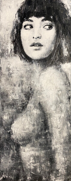 Картина под названием "Береза #19" - Margarita Ivanova, Подлинное произведение искусства, Масло Установлен на Деревянная рам…