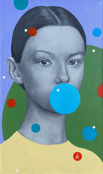 Картина под названием "Бабл гам" - Margarita Ivanova, Подлинное произведение искусства, Акрил Установлен на Деревянная рама…