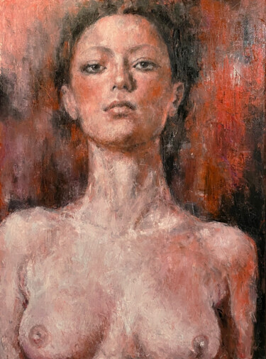 Pittura intitolato "RED BIRCH #5" da Margarita Ivanova, Opera d'arte originale, Olio Montato su Telaio per barella in legno