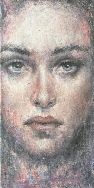 Painting titled "Eyes contact #2" by Margarita Ivanova, Original Artwork, Oil Mounted on Wood Stretcher frame