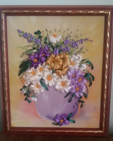 Artcraft titled "Vase with flowers-…" by Margarita Kostova, Original Artwork, Home Décor