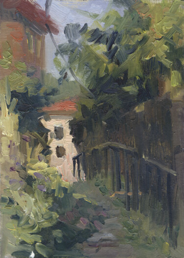 Peinture intitulée "Tuscan little street" par Margarita Simonova, Œuvre d'art originale, Huile