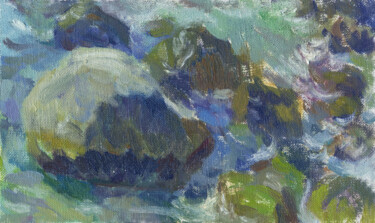 Картина под названием "The sun on the sea" - Margarita Simonova, Подлинное произведение искусства, Масло