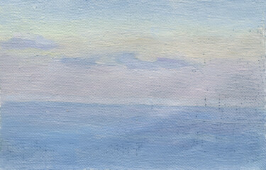 Pittura intitolato "The sea in the even…" da Margarita Simonova, Opera d'arte originale, Olio