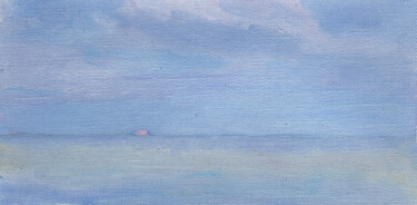 Painting titled "Misty sunset over t…" by Margarita Simonova, Original Artwork, Oil