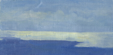 Painting titled "Sea, view from the…" by Margarita Simonova, Original Artwork, Oil
