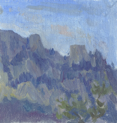 Картина под названием "Sunset. Mountains" - Margarita Simonova, Подлинное произведение искусства, Масло