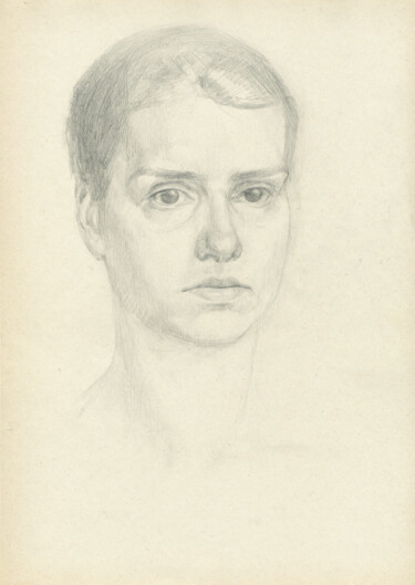 Drawing titled "Portrait 1" by Margarita Simonova, Original Artwork, Pencil