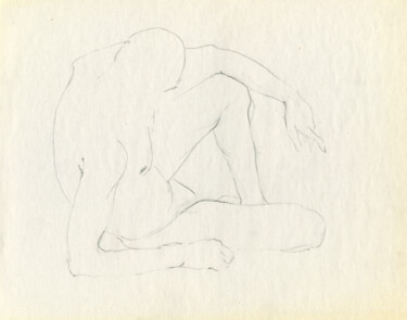 Tekening getiteld "Body contour" door Margarita Simonova, Origineel Kunstwerk, Potlood