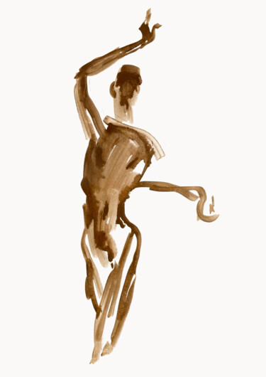Desenho intitulada "Dancer 1" por Margarita Simonova, Obras de arte originais, Guache