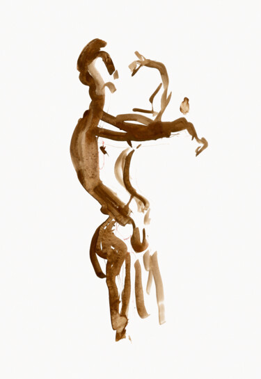 Dessin intitulée "Dancer 3" par Margarita Simonova, Œuvre d'art originale, Gouache