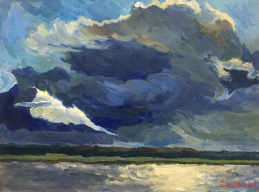 Painting titled "Thundercloud" by Margarita Simonova, Original Artwork, Oil