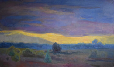 Schilderij getiteld "Golden Sunset" door Margarita Simonova, Origineel Kunstwerk, Olie