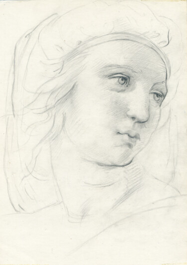 Рисунок под названием "Copy Of  Raphael’s…" - Margarita Simonova, Подлинное произведение искусства, Карандаш