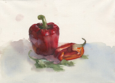 Рисунок под названием "Pepper" - Margarita Simonova, Подлинное произведение искусства, Акварель