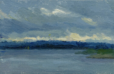 Malerei mit dem Titel "Cloudy morning" von Margarita Simonova, Original-Kunstwerk, Öl