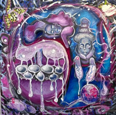 Картина под названием "Cold Pearls" - Margarita Smirnova Kvintessa, Подлинное произведение искусства, Масло