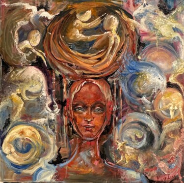 Pittura intitolato "Nest" da Margarita Smirnova Kvintessa, Opera d'arte originale, Olio