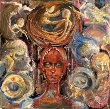 Painting titled "Nest" by Margarita Smirnova, Original Artwork, Oil