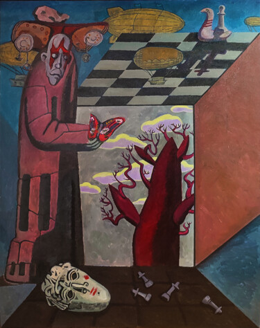 Painting titled "The Game - acrylic…" by Margarita Suliaeva, Original Artwork, Acrylic