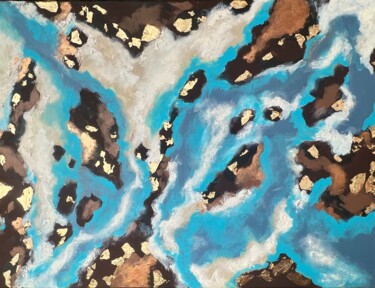 Painting titled "Hawaii Islands Abst…" by Margarita Glambert, Original Artwork, Acrylic Mounted on Wood Stretcher frame