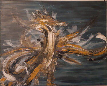 Painting titled "Evolution" by Margaux Vurpas, Original Artwork, Acrylic Mounted on Wood Stretcher frame