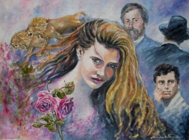 Painting titled "I due leoni" by Margherita Fascione, Original Artwork, Oil