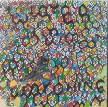 Painting titled "WATER IS WATCHING" by Margherita Minto, Original Artwork, Marker