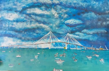 Painting titled "Temporal de Cádiz" by Margherita Minto, Original Artwork, Acrylic