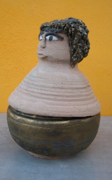 Γλυπτική με τίτλο "κουκλάκι" από Margia Tasanataki, Αυθεντικά έργα τέχνης, Κεραμικά