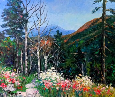 Painting titled "The mountains of Mi…" by Aleks Margjini, Original Artwork, Oil