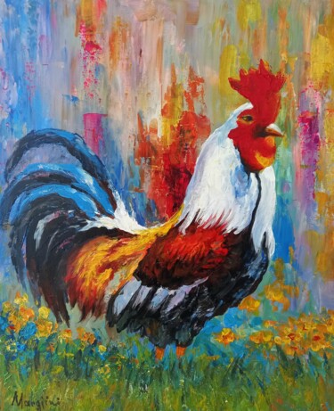 Pintura titulada "Turkeys" por Aleks Margjini, Obra de arte original, Oleo