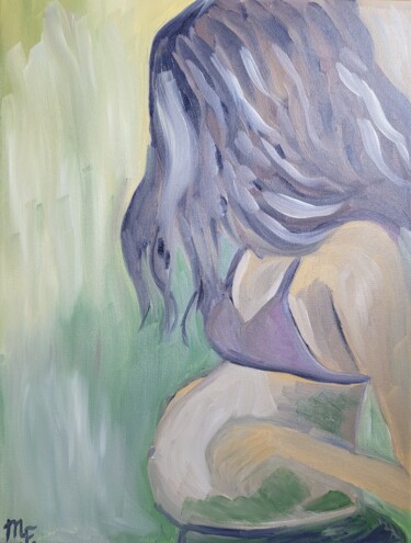 Картина под названием "Беременная" - Margo, Подлинное произведение искусства, Масло Установлен на Деревянная рама для носилок