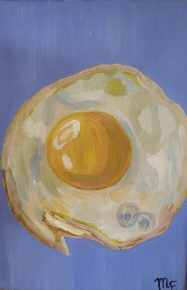 Картина под названием "Жареное яйцо" - Margo, Подлинное произведение искусства, Масло Установлен на Деревянная рама для носи…