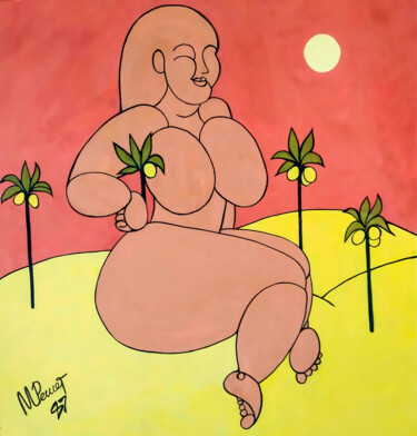 Malerei mit dem Titel "Female figure. Big…" von Margo Miro, Original-Kunstwerk, Gouache