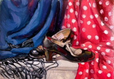 Schilderij getiteld "Still life with sho…" door Margo Miro, Origineel Kunstwerk, Olie