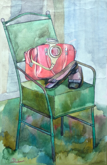Painting titled "Still life.Vintage…" by Margo Miro, Original Artwork, Watercolor
