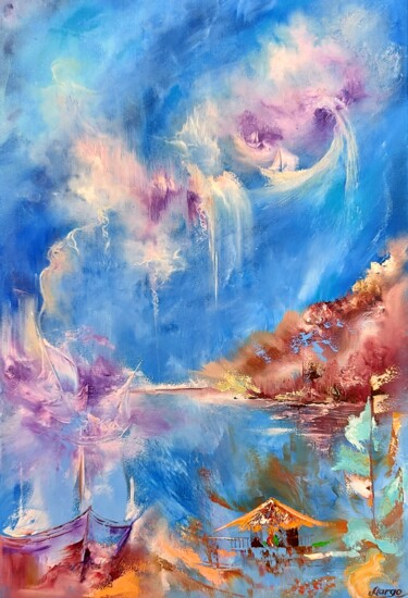 Peinture intitulée "Passion of the sky…" par Margo Tartart, Œuvre d'art originale, Huile