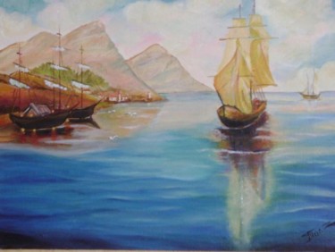 Картина под названием "морские истории" - Марго, Подлинное произведение искусства, Масло