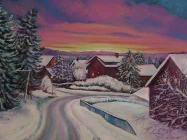 Картина под названием "Зимняя ночь в Норве…" - Марго, Подлинное произведение искусства
